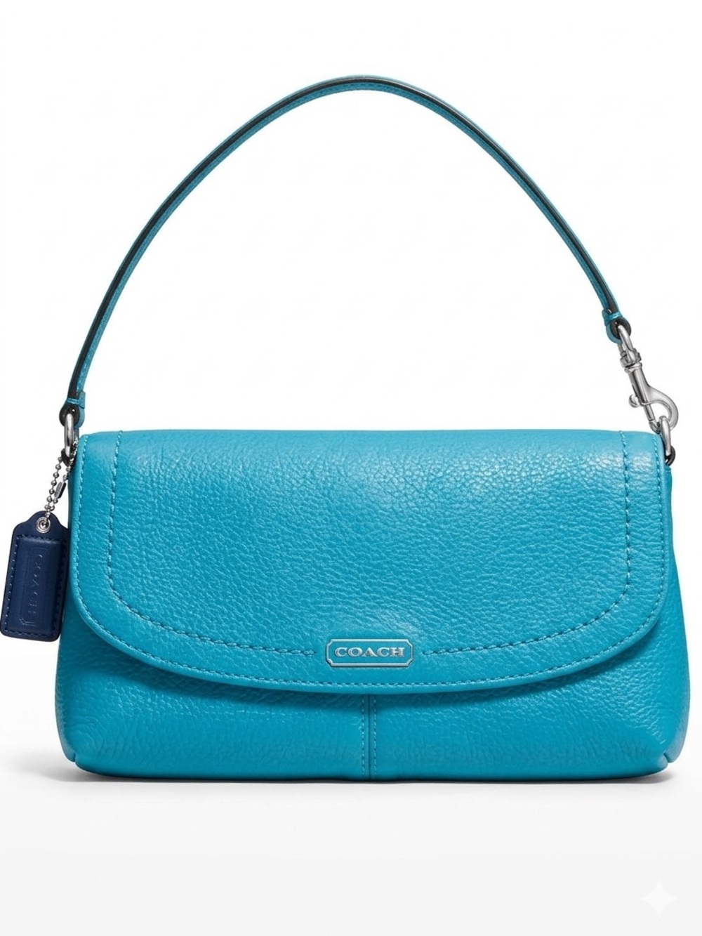 Coach Turquoise Leather Oversized Wristlet with Giftbox